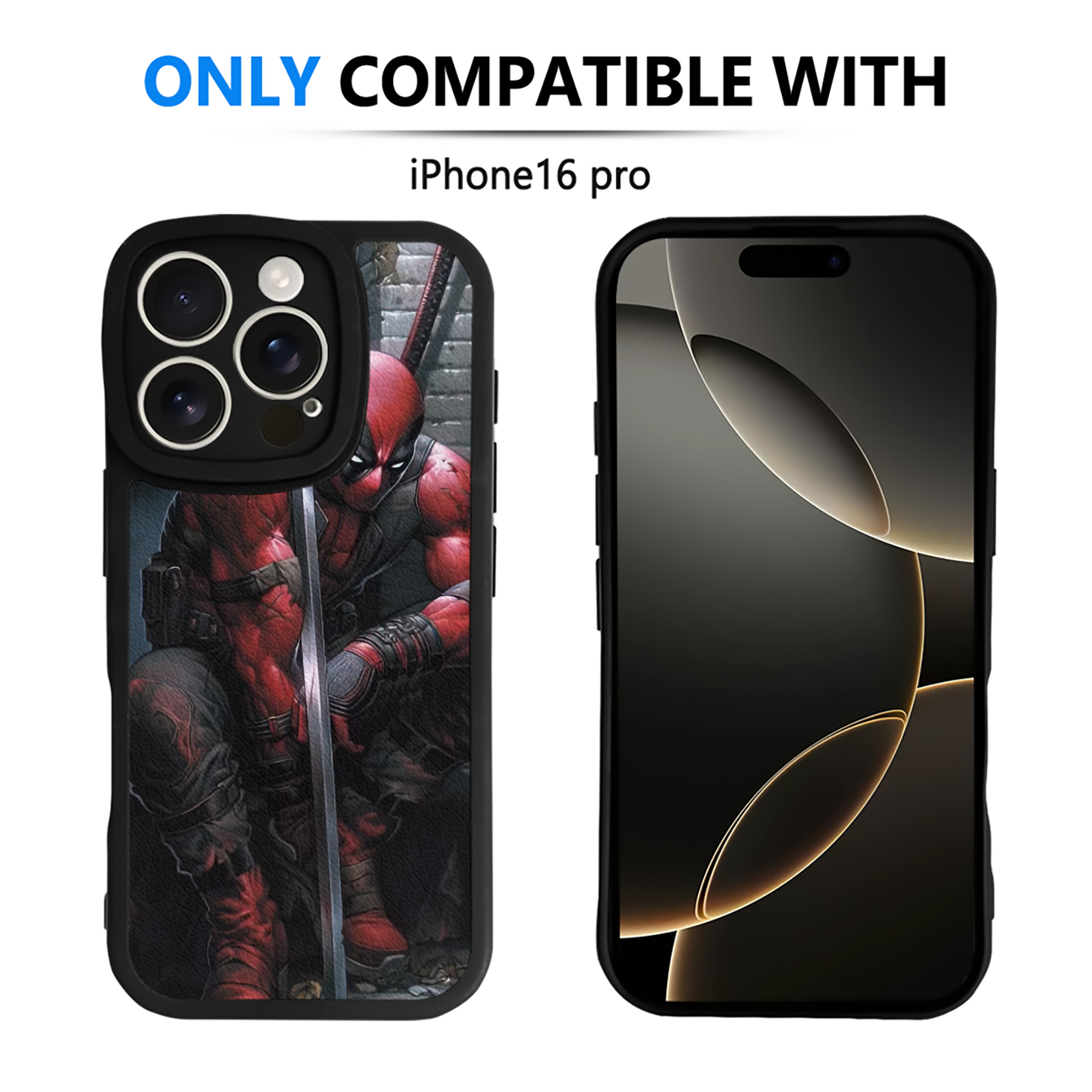 （画像用） Deadpool デッドプール 【iPhone 16シリーズ対応】シリコンスマホケース（レザー調） 材質：シリコン